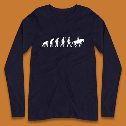 Horse Riding Evolution Equestrian Horse Racing Jockey Long Sleeve T Shirt