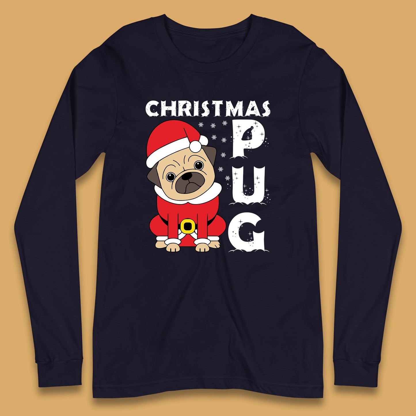 christmas pug dog long sleeve t shirt