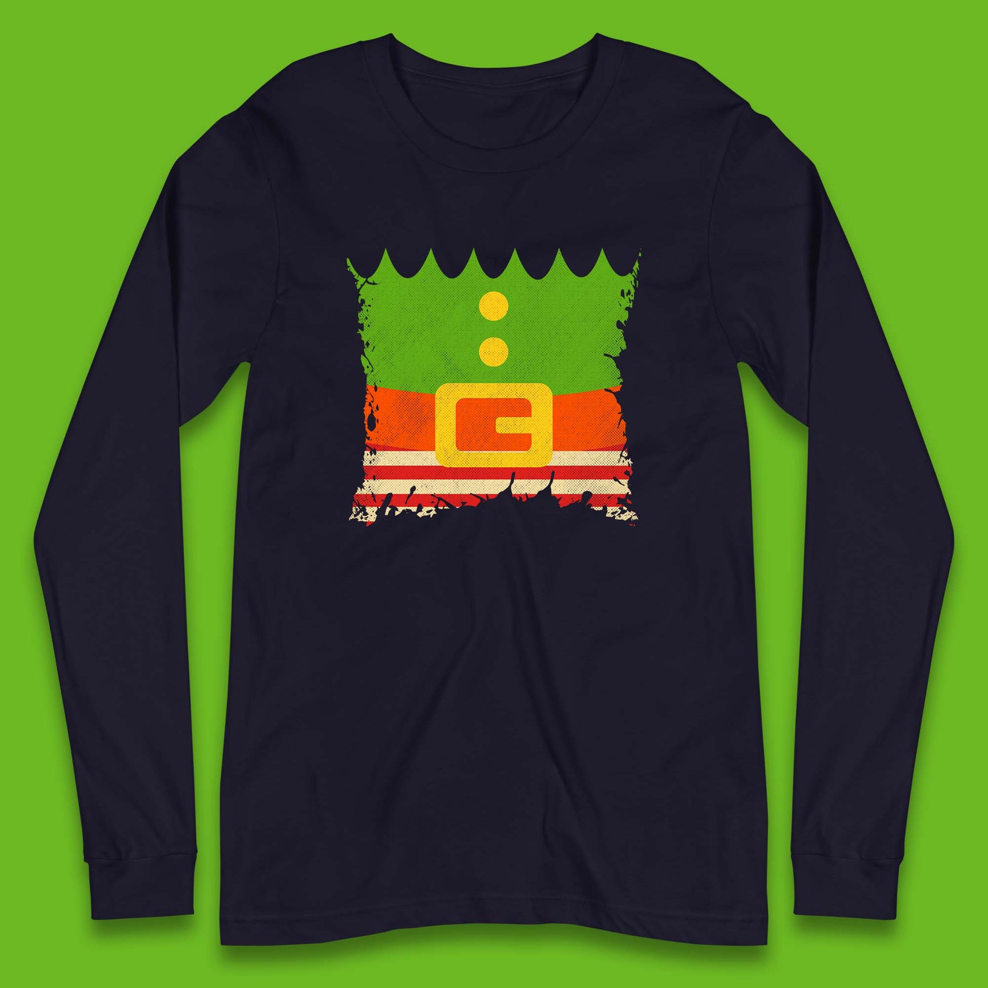christmas santa claus dress long sleeve t shirt