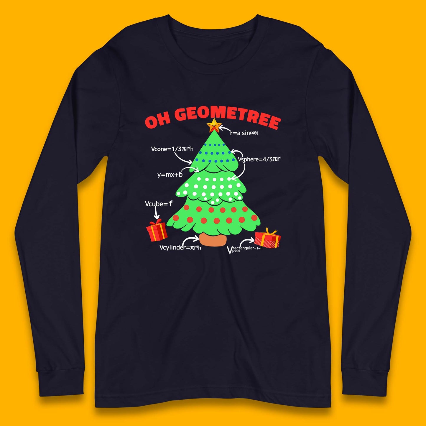 oh geometree christmas tree math geometry t shirt