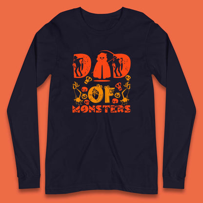 Dad Of Monsters Halloween Spooky Dad Dadster Halloween Costume Long Sleeve T Shirt