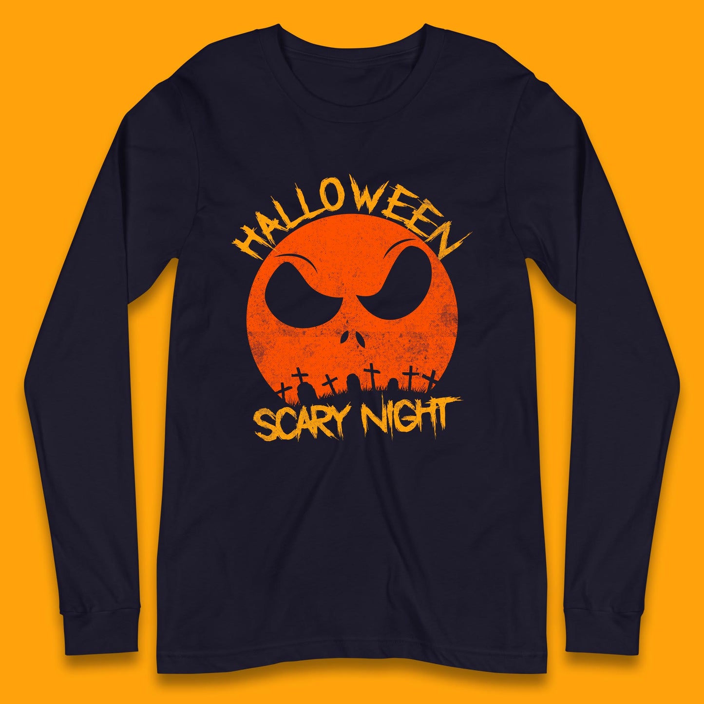 jack skellington face long sleeve t shirt