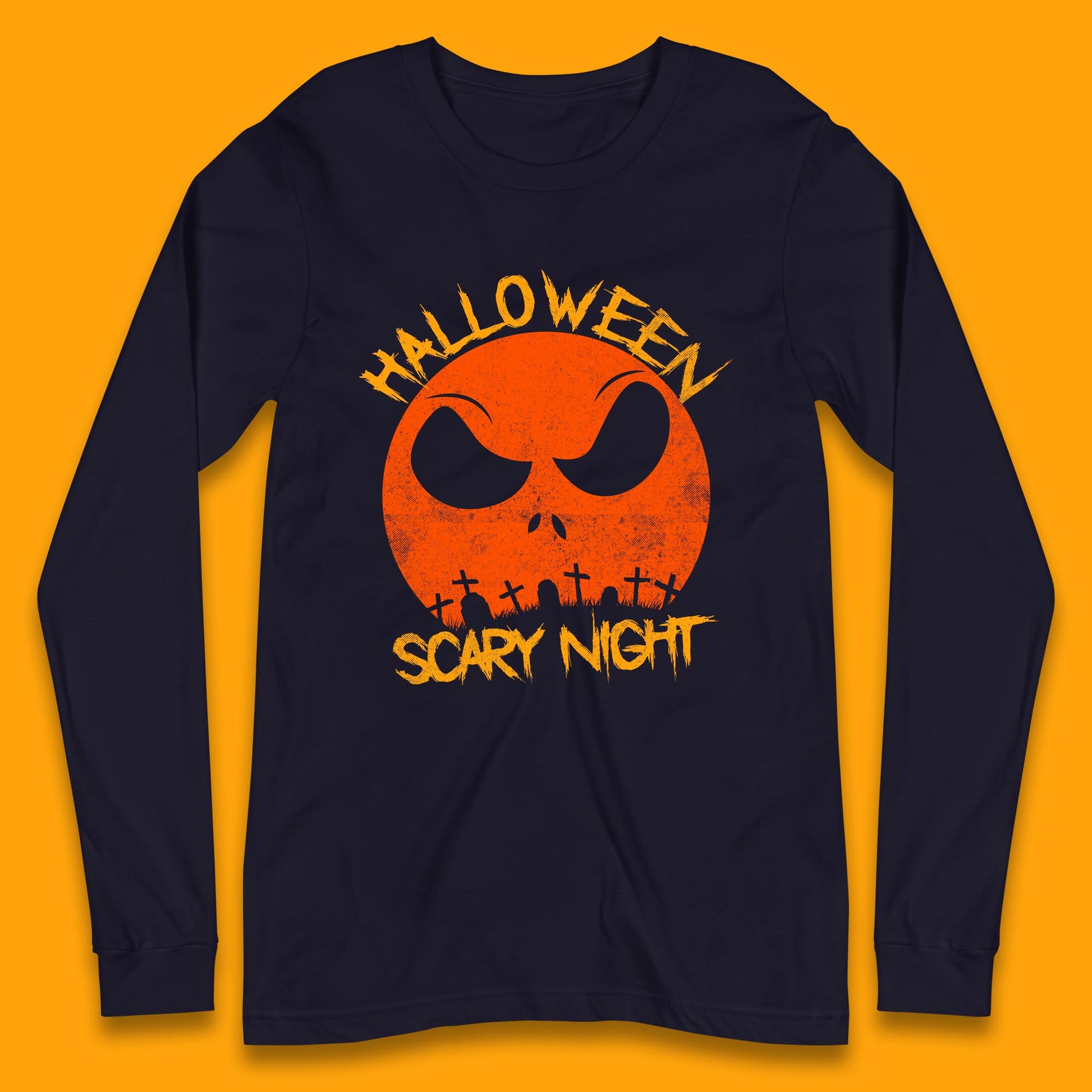jack skellington face long sleeve t shirt