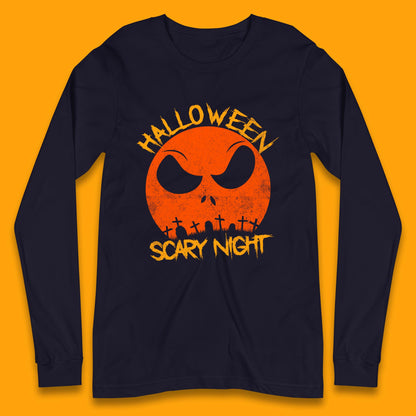jack skellington face long sleeve t shirt