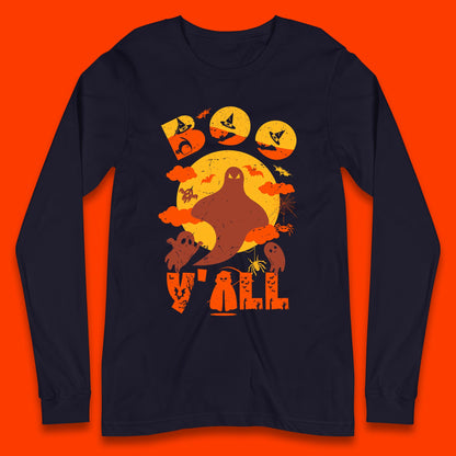 Halloween Boo Y'all Hey Boo Funny Spooky Halloween Party Long Sleeve T Shirt