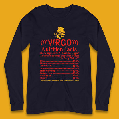 Virgo Nutrition Facts Long Sleeve T-Shirt
