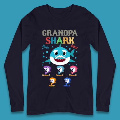 Personalised Grandpa Shark Long Sleeve T-Shirt