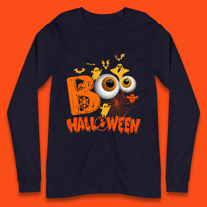 Halloween Spooky Boo Eye Balls Funny Halloween Boo Ghost Spooky Season Long Sleeve T Shirt