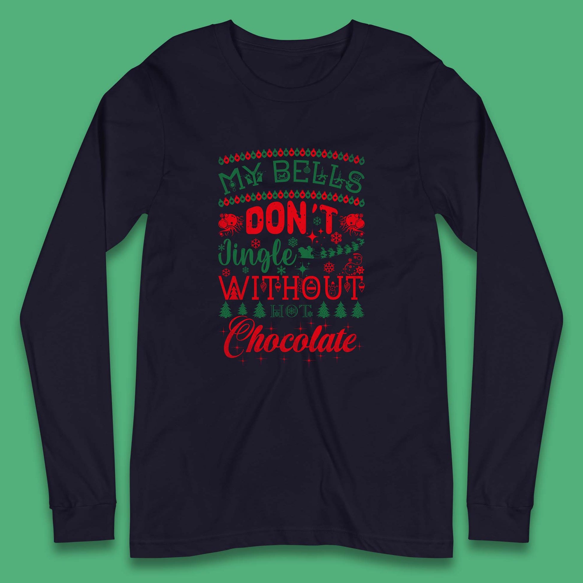funny christmas chocolate long sleeve t shirt