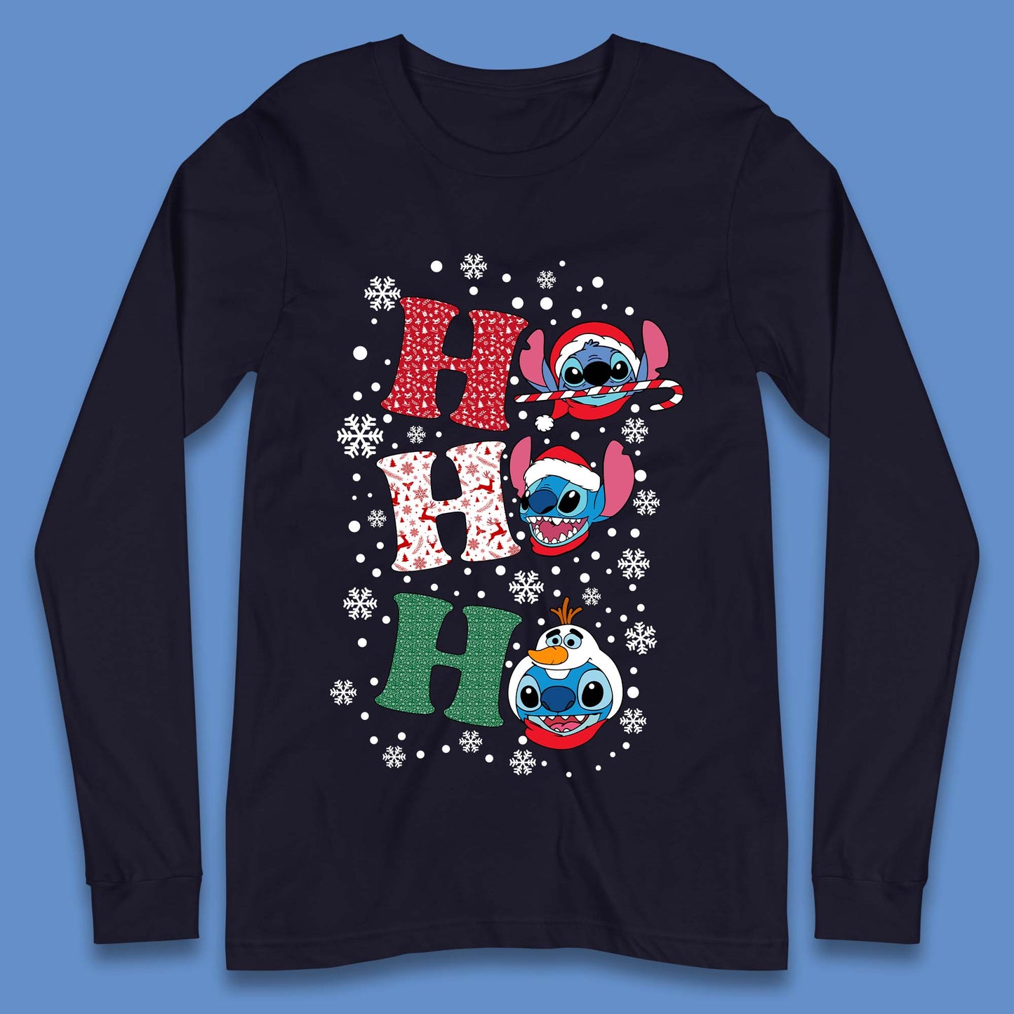 Ho Ho Ho Stitch Christmas Long Sleeve T-Shirt