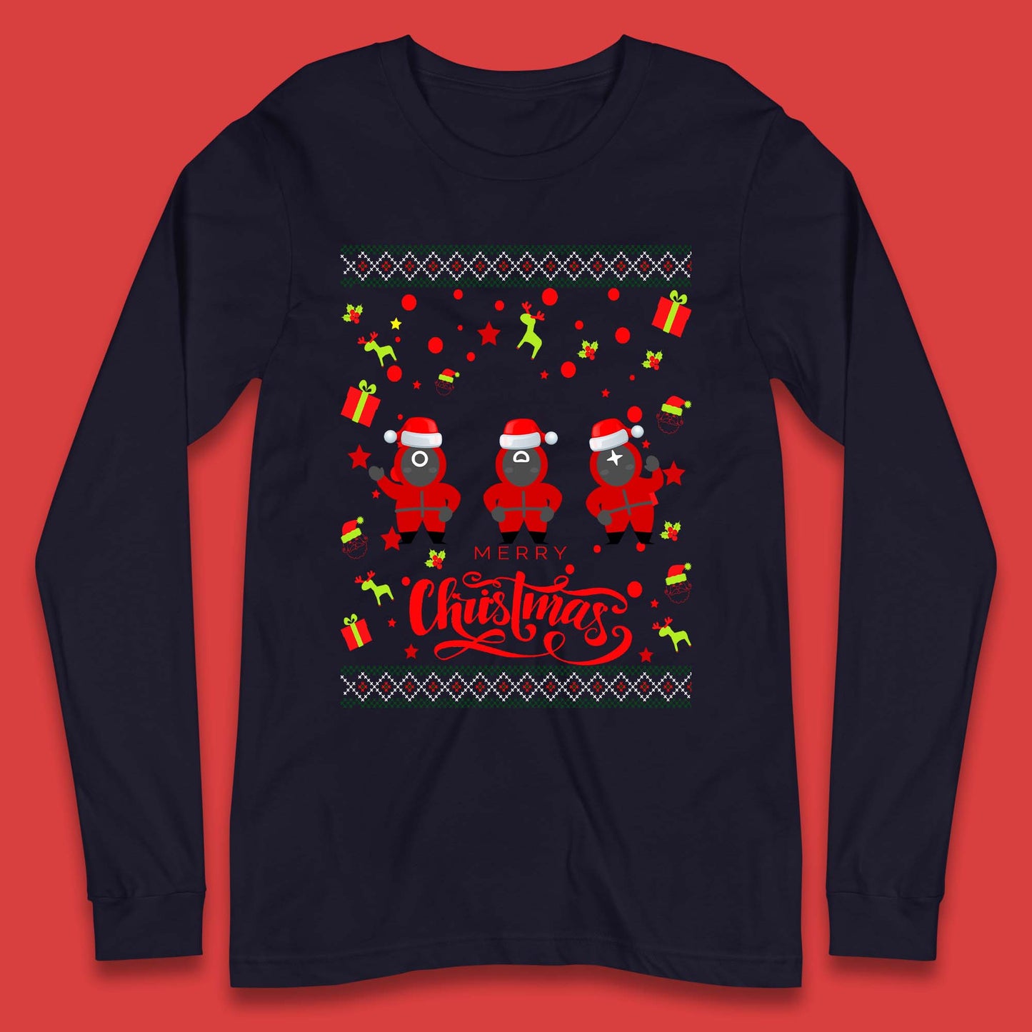 Squid Game Guards Christmas Long Sleeve T-Shirt