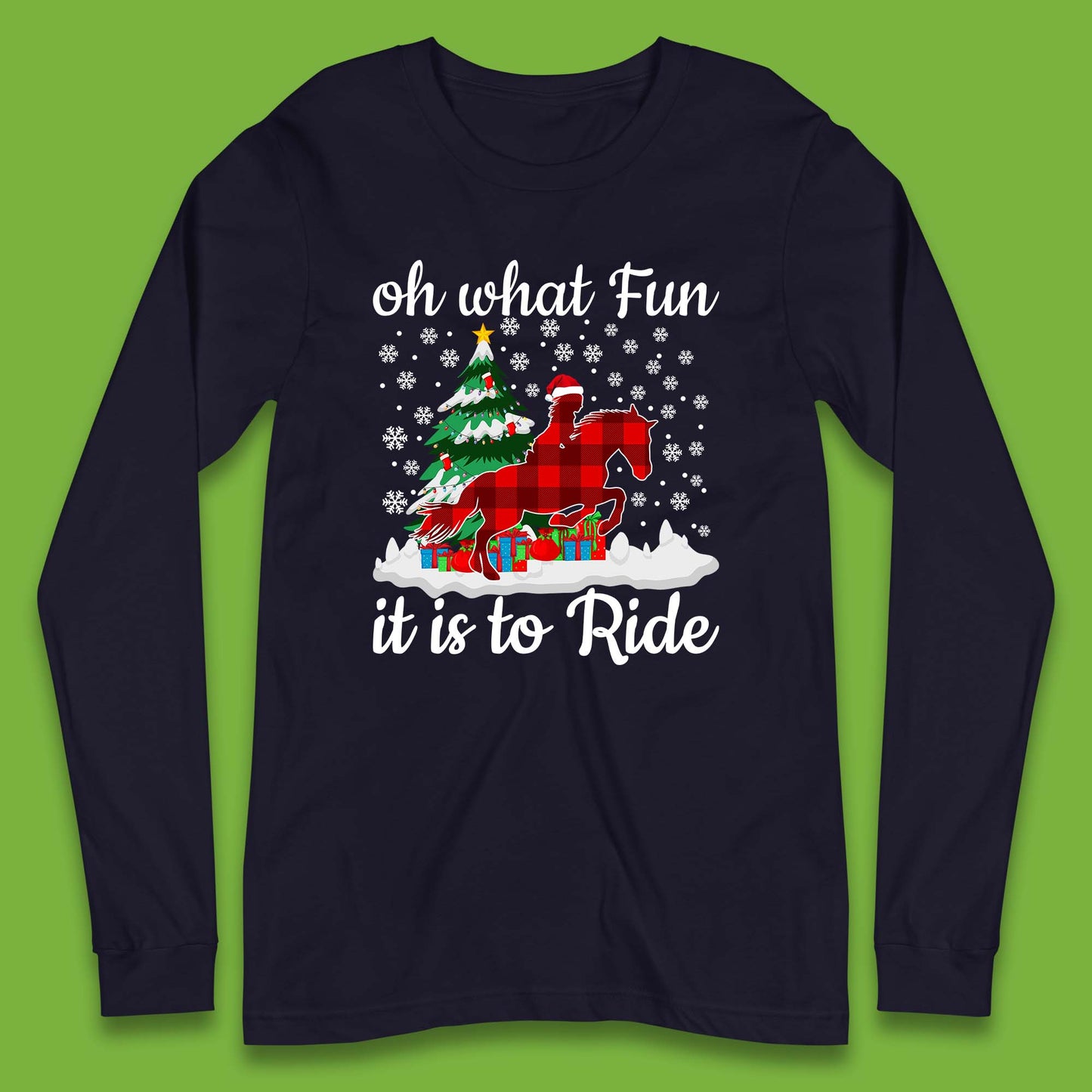 horse riding christmas long sleeve t shirt