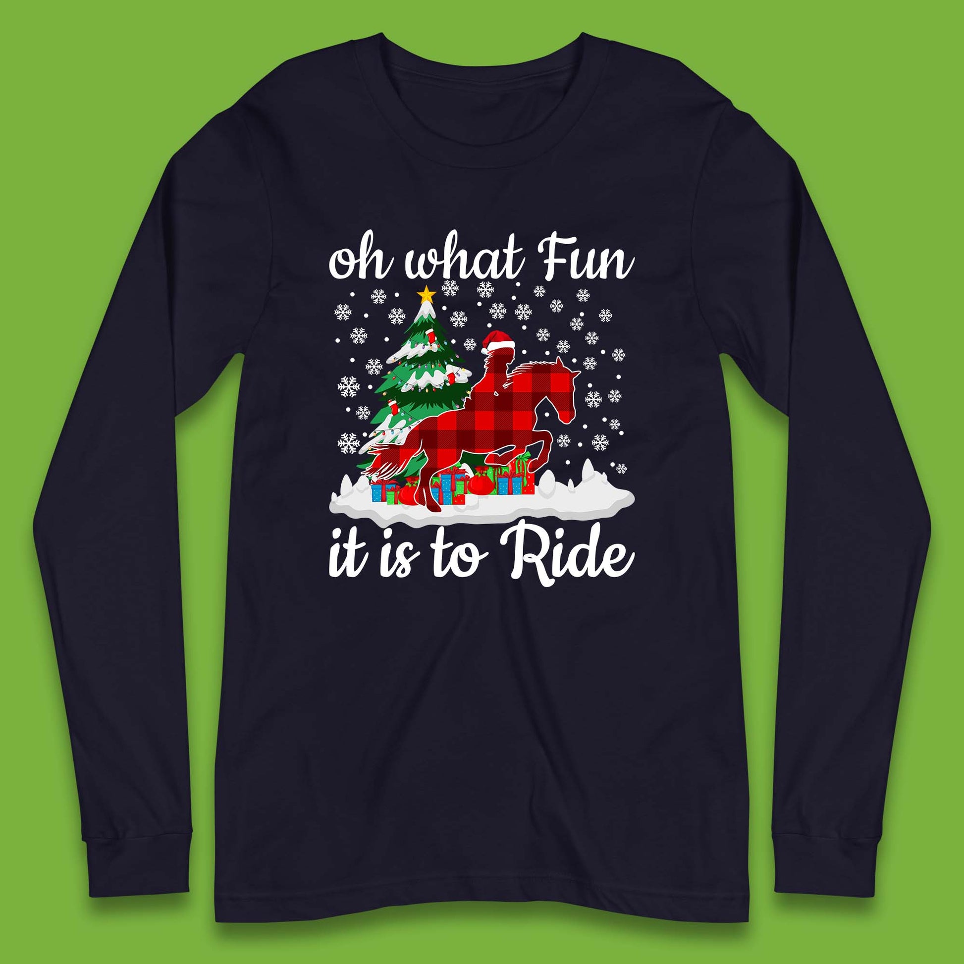 horse riding christmas long sleeve t shirt
