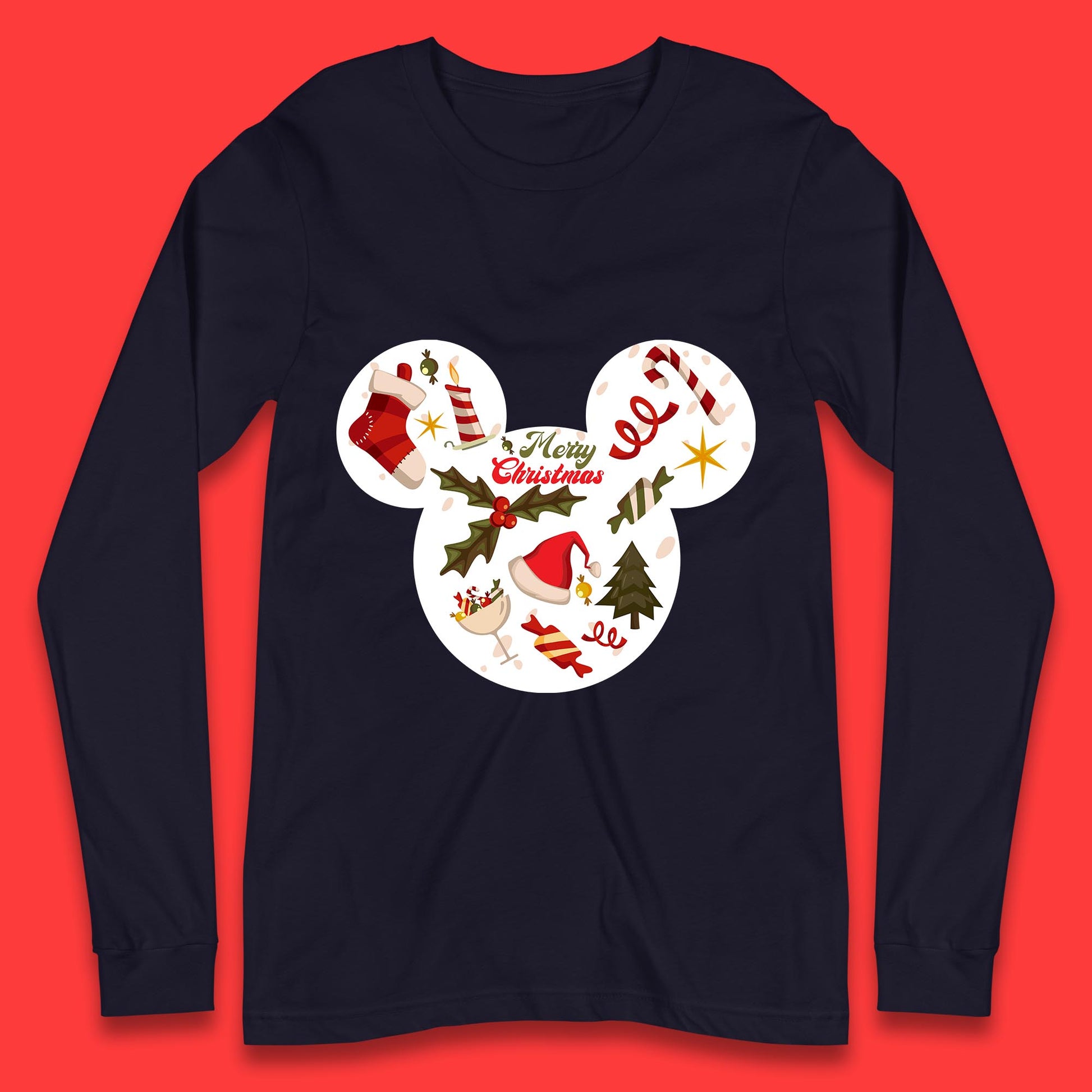 mickey mouse christmas long sleeve shirt