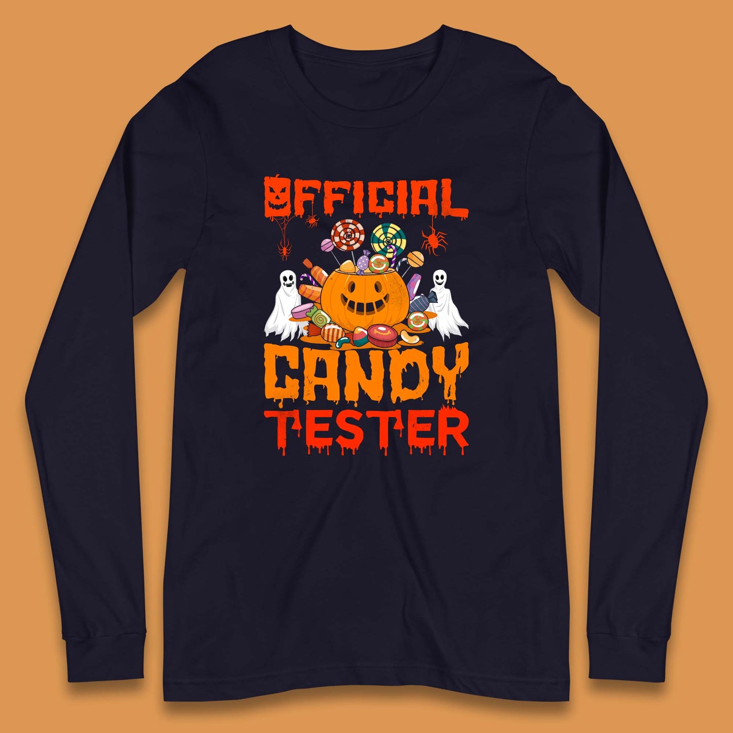 Official Candy Tester Halloween Trick Or Treat Funny Halloween Party Long Sleeve T Shirt