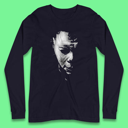 Michael Myers Face Halloween Horror Movie Character Long Sleeve T Shirt