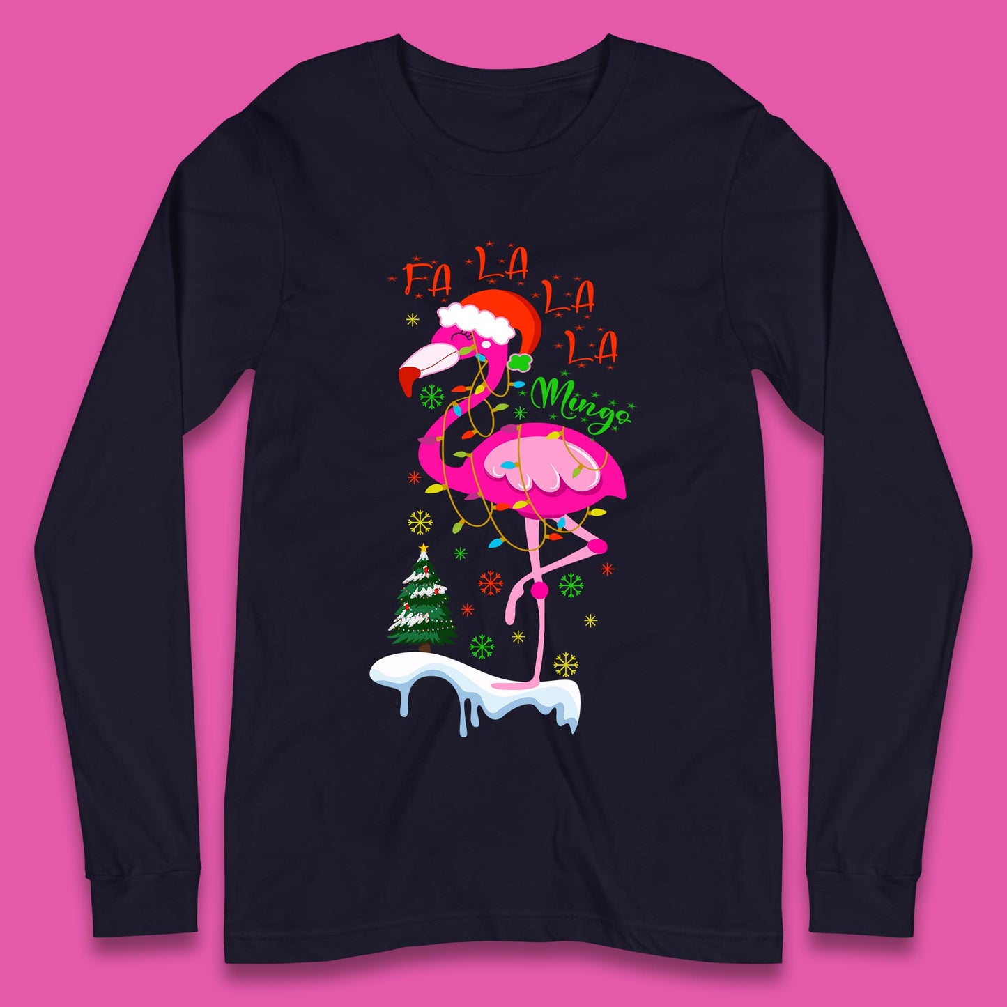 flamingo christmas long sleeve t shirts