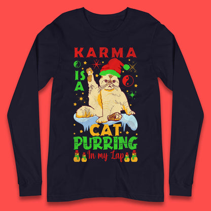 Christmas Karma Is A Cat Long Sleeve T-Shirt