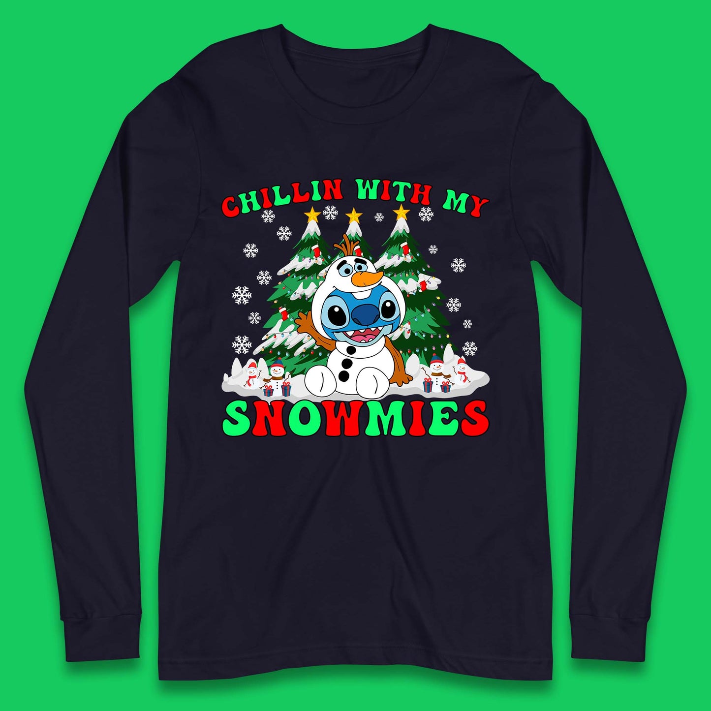 Snowman Stitch Christmas Long Sleeve T-Shirt