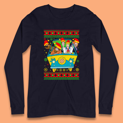 Scooby Doo And Friends Mystery Machine Van Christmas Long Sleeve T Shirt