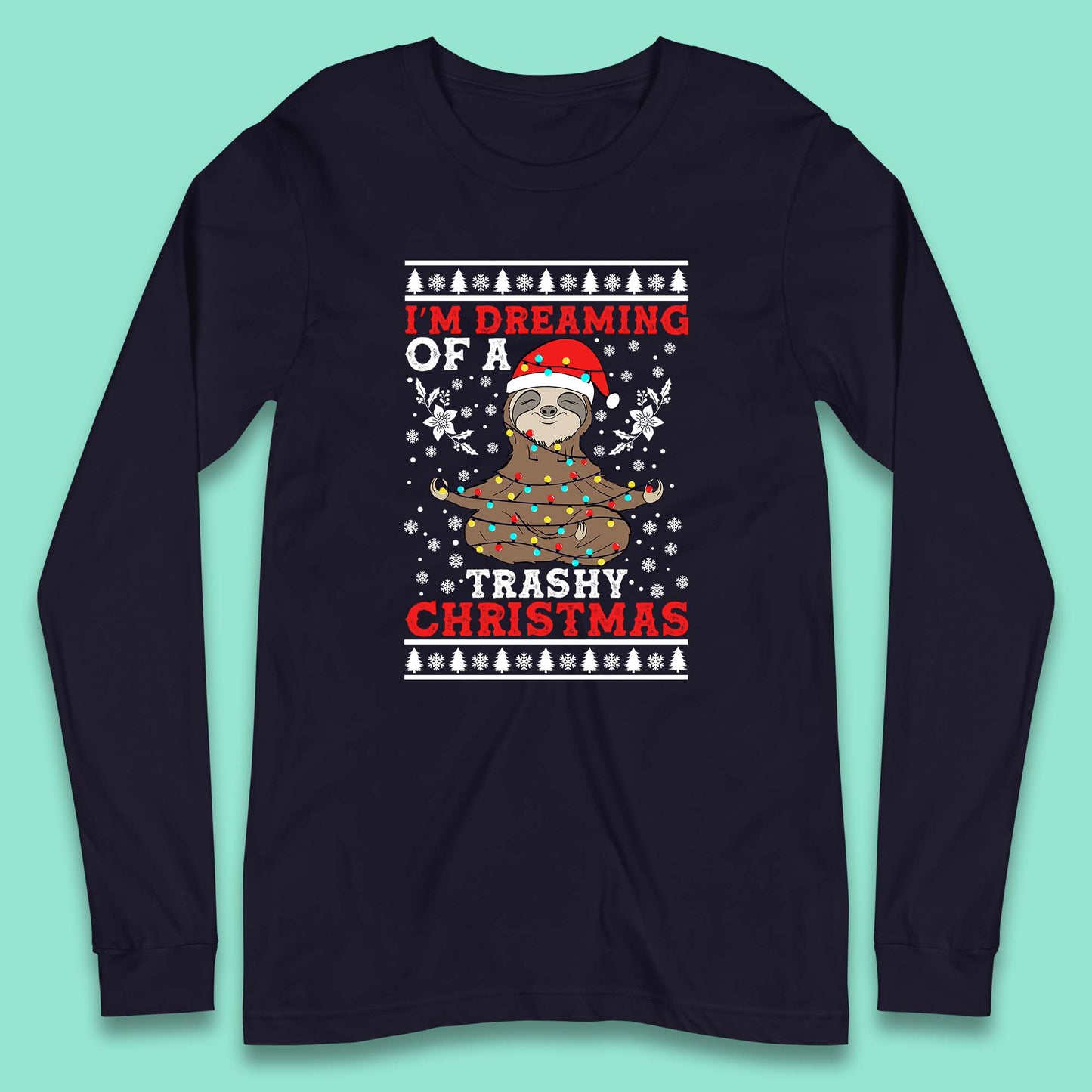 christmas sloth long sleeve t shirt