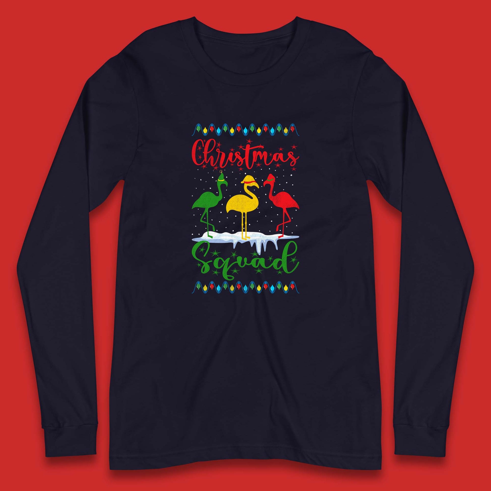 flamingos christmas long sleeve t shirt