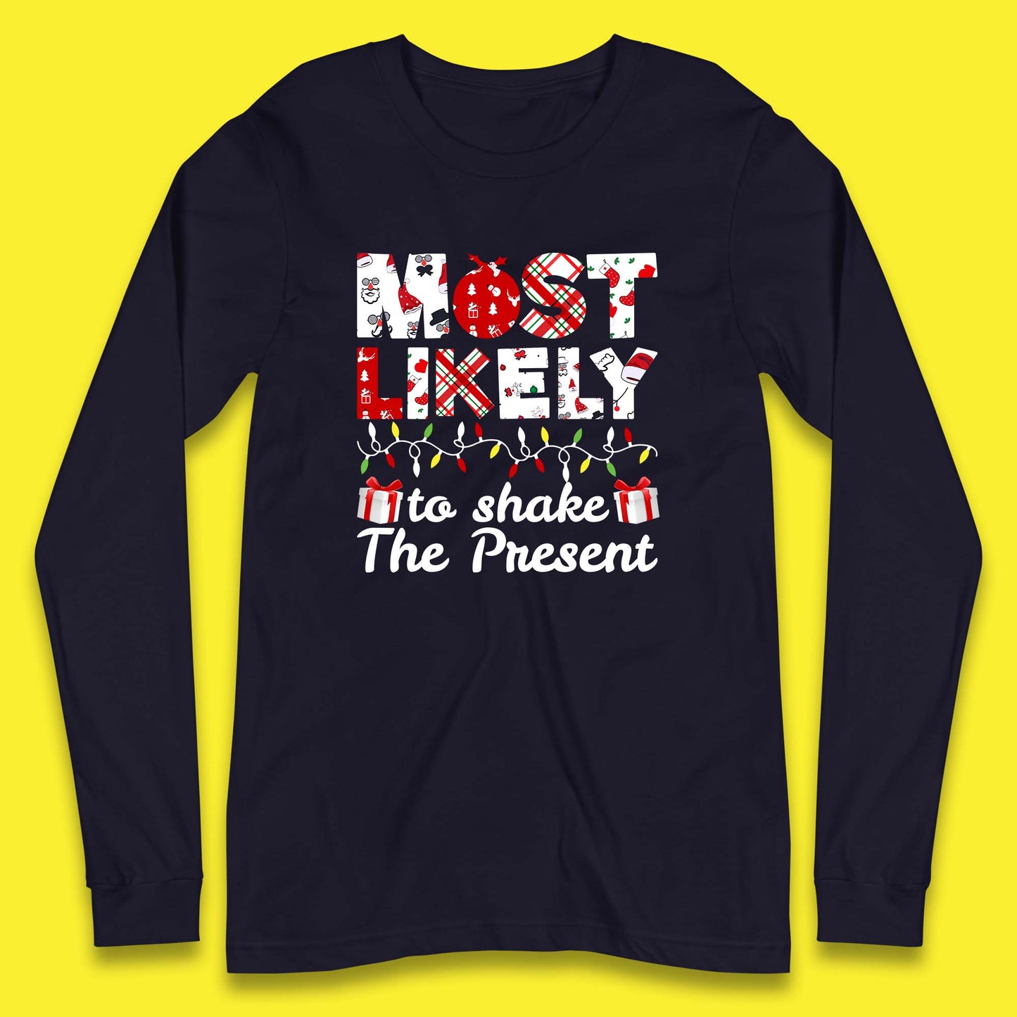 most likely to shake the present t shirt