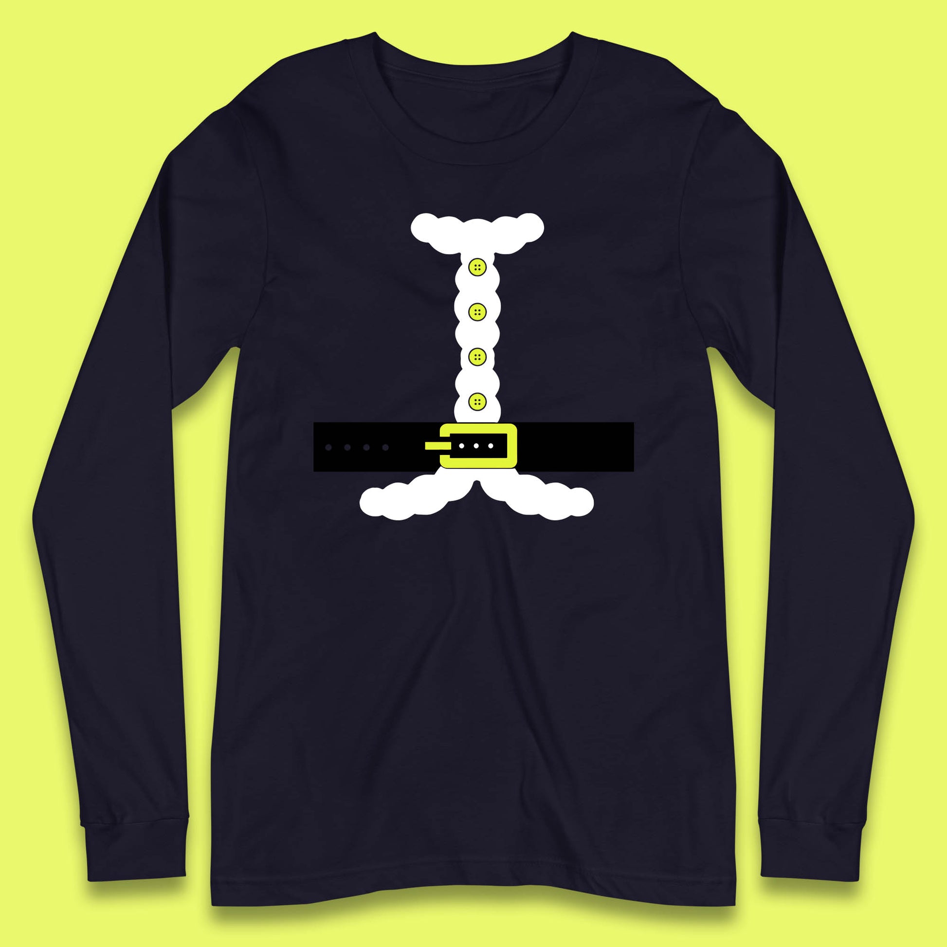 christmas santa claus costume long sleeves t shirt