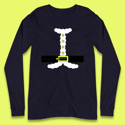 christmas santa claus costume long sleeves t shirt