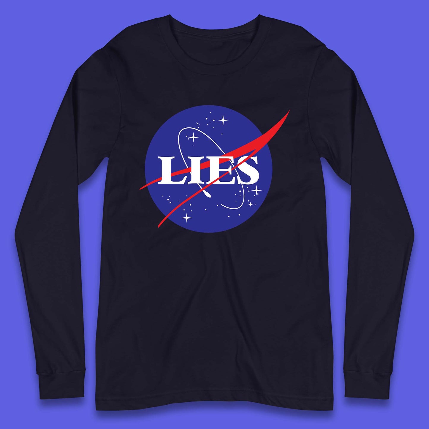 NASA Lies Logo Parody Long Sleeve T-Shirt