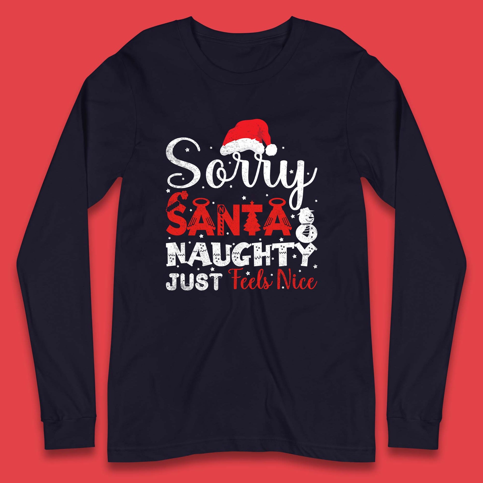 santa naughty christmas long sleeve t shirt