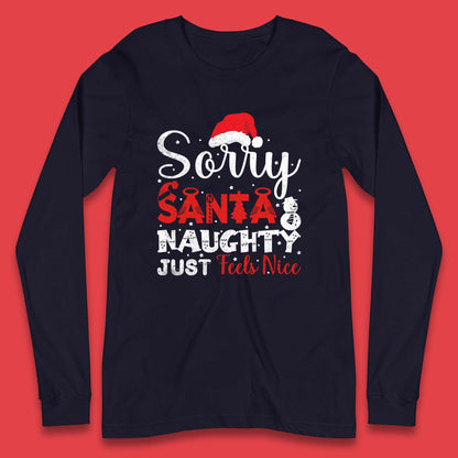 santa naughty christmas long sleeve t shirt