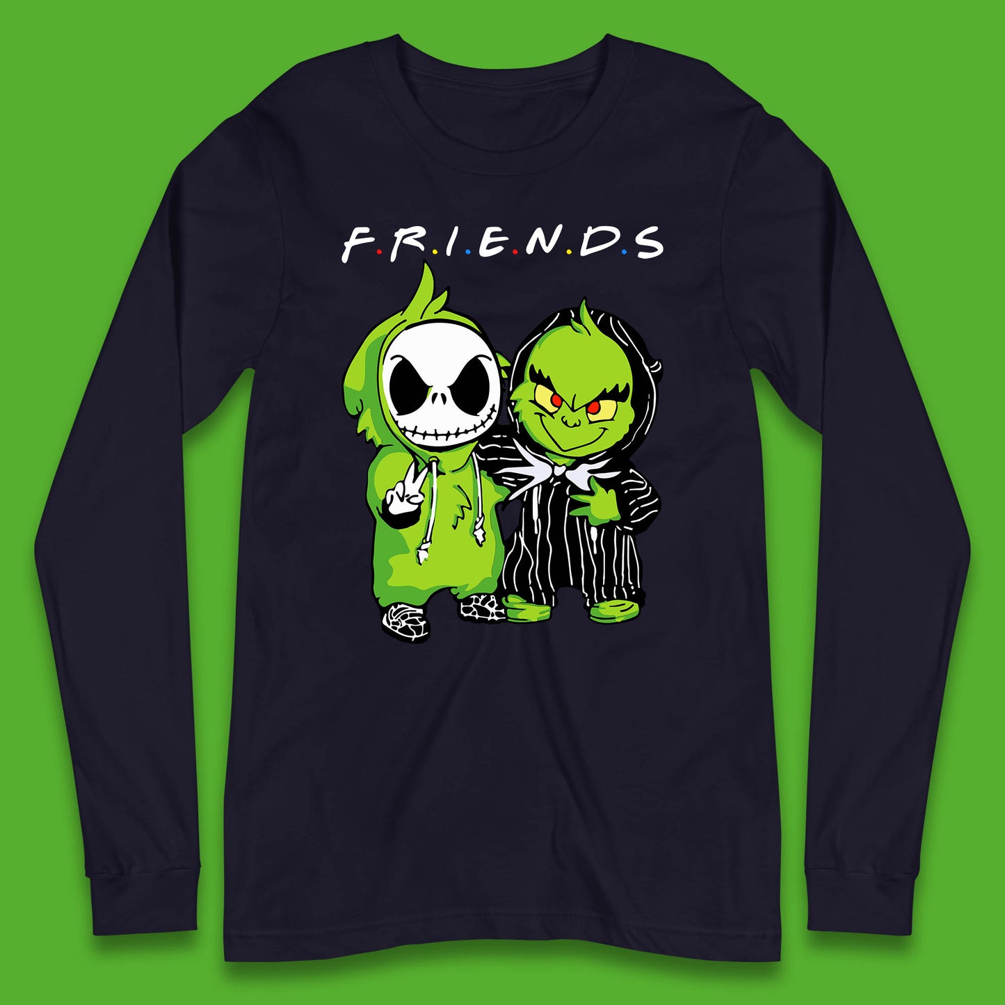 grinch and jack skellington long sleeve t shirt