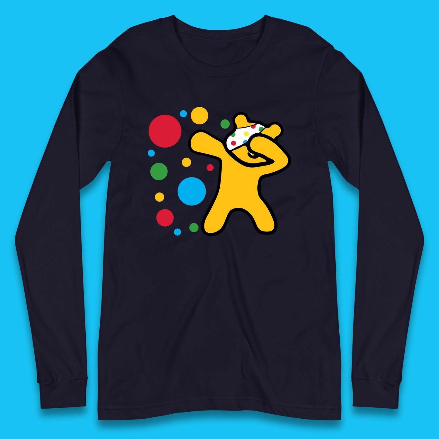 Dabbing Spotty Pudsey Bear Children In Need Dab Dance Spotty Day Donation Long Sleeve T Shirt