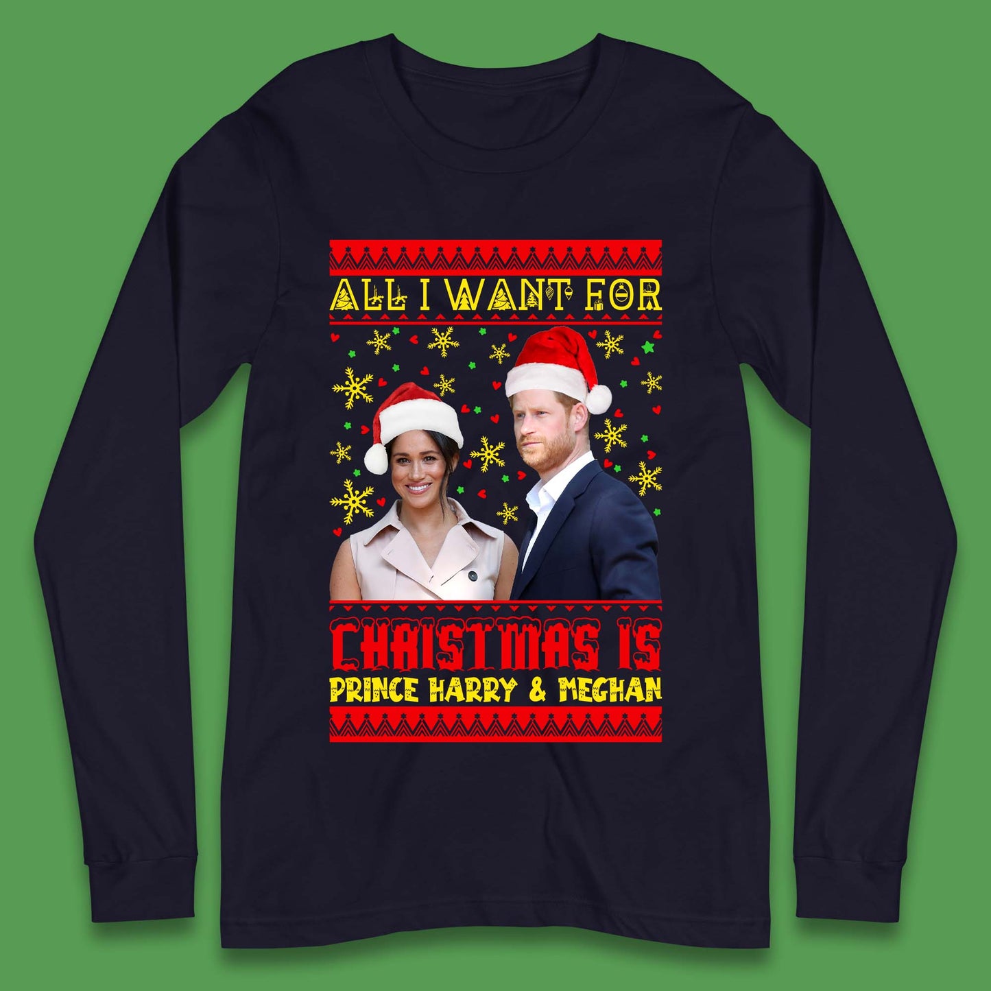 Prince Harry & Meghan Christmas Long Sleeve T-Shirt