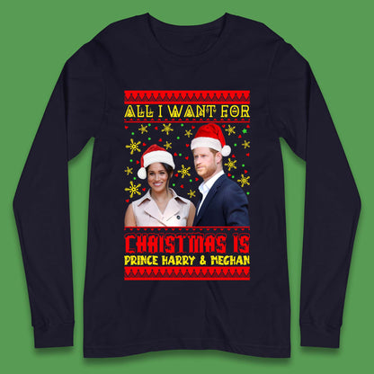 Prince Harry & Meghan Christmas Long Sleeve T-Shirt