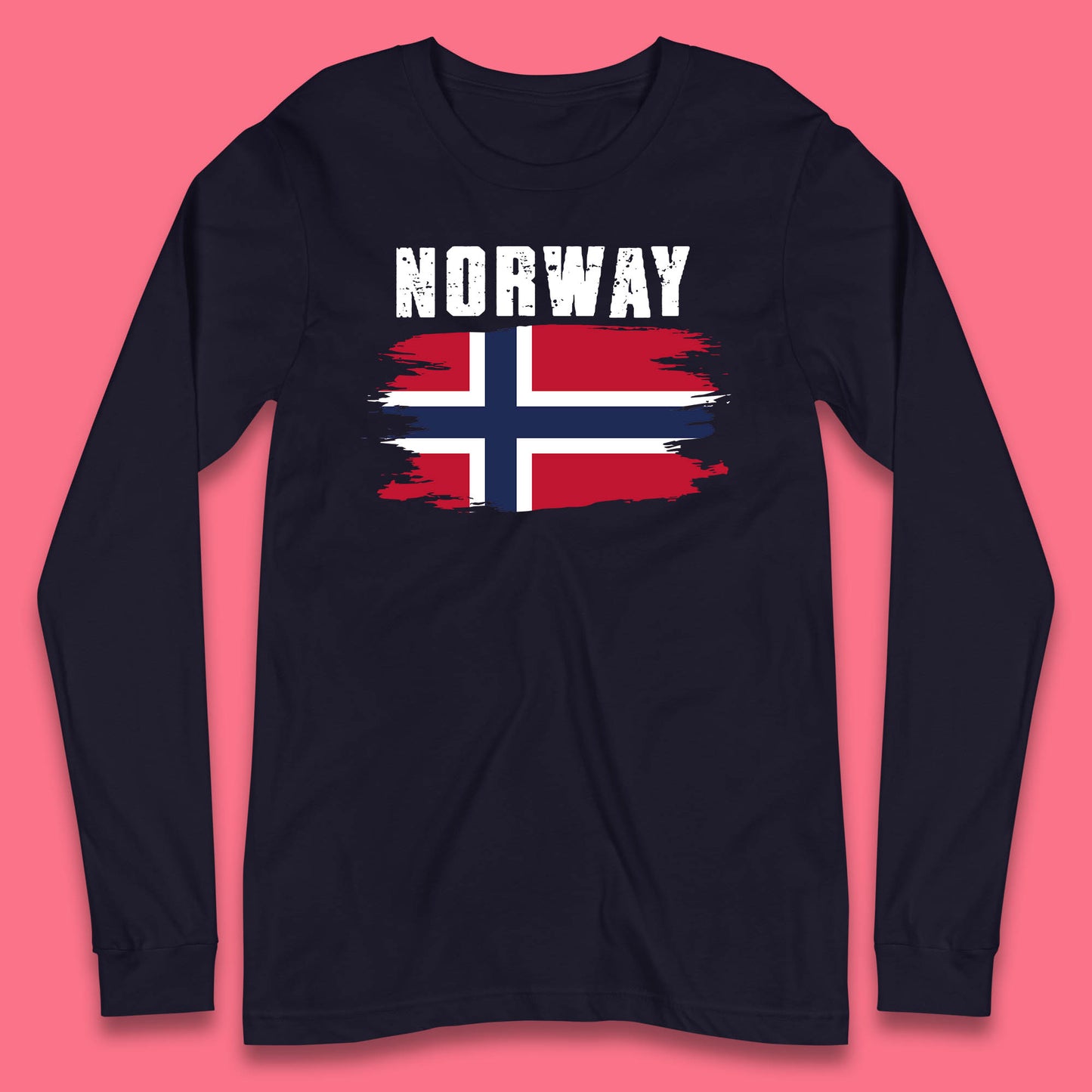 Distressed Norway Flag Kingdom Of Norway Patriotic Norwegian Flag Long Sleeve T Shirt