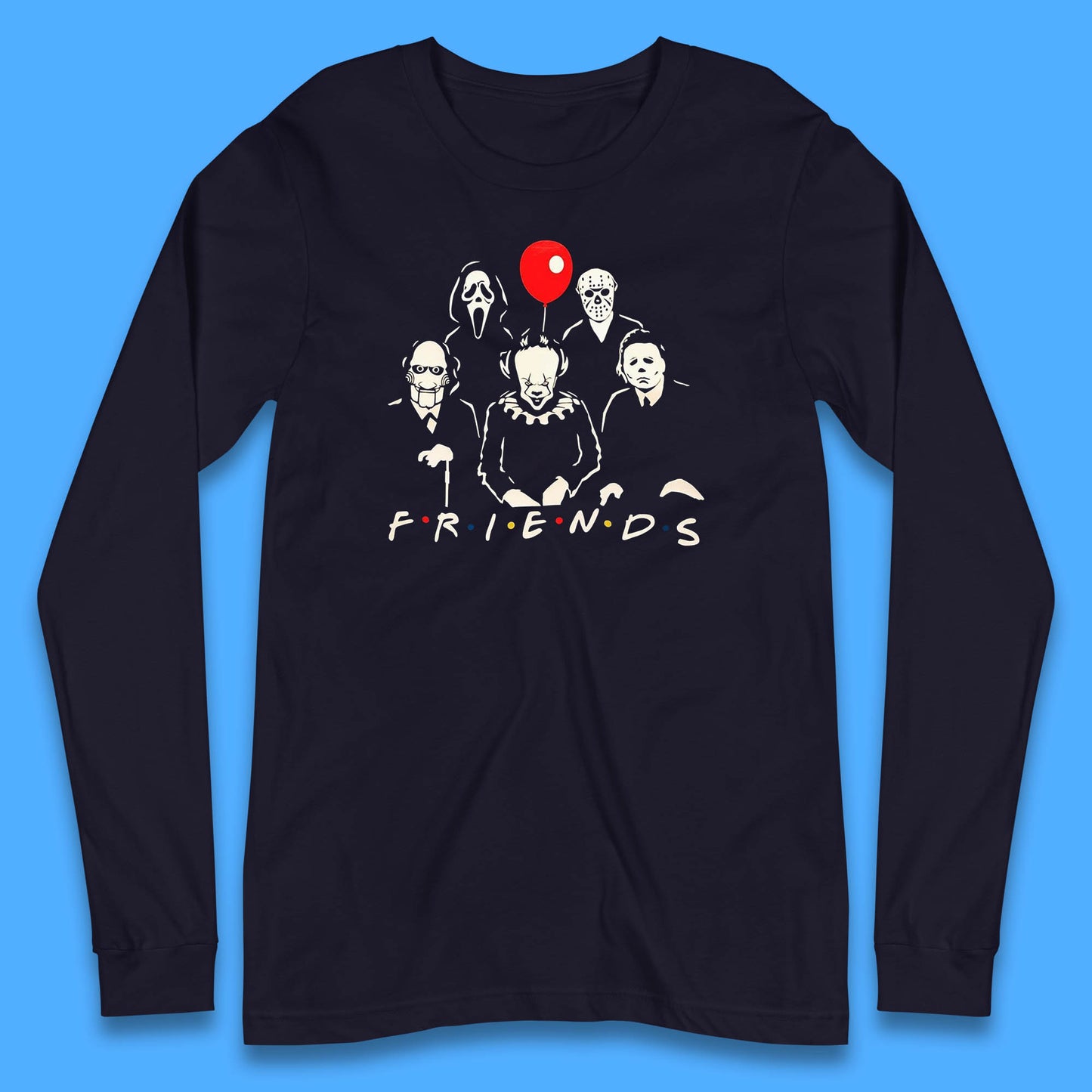 Halloween Friends Horror Movie Killers Characters Halloween Villians Long Sleeve T Shirt