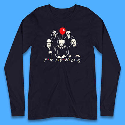 Halloween Friends Horror Movie Killers Characters Halloween Villians Long Sleeve T Shirt