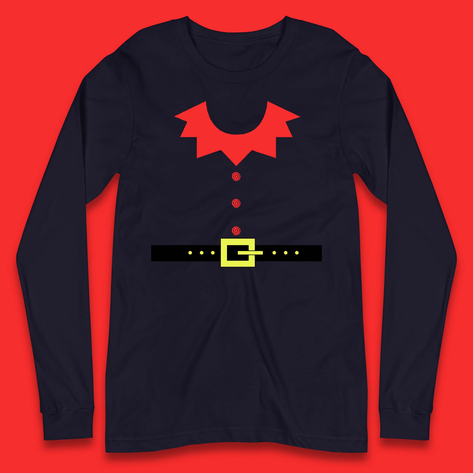 christmas elf costume long sleeve t shirt