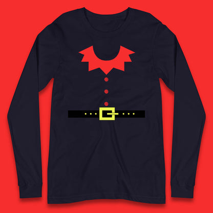 christmas elf costume long sleeve t shirt