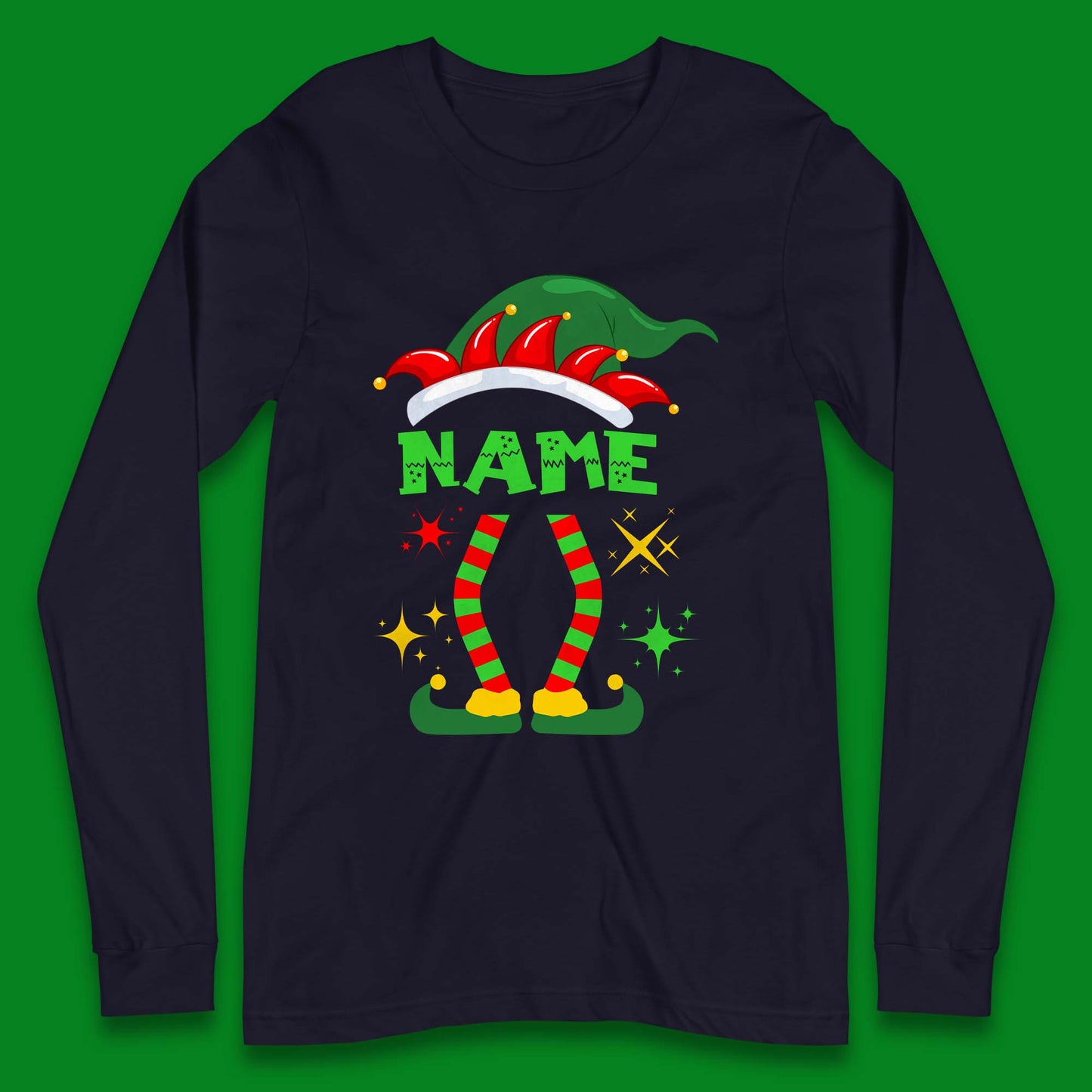 Personalised Elf Christmas Long Sleeve T-Shirt