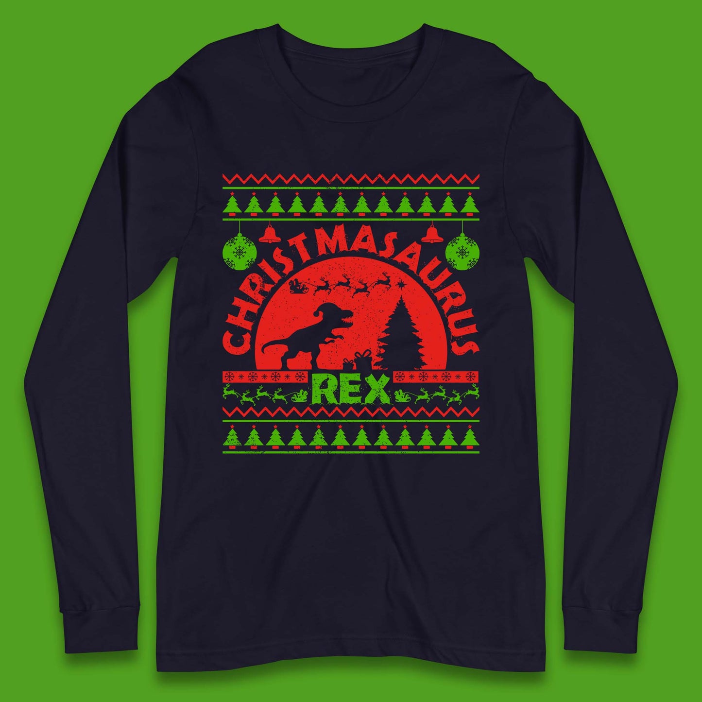 Christmasaurus Rex Long Sleeve T-Shirt