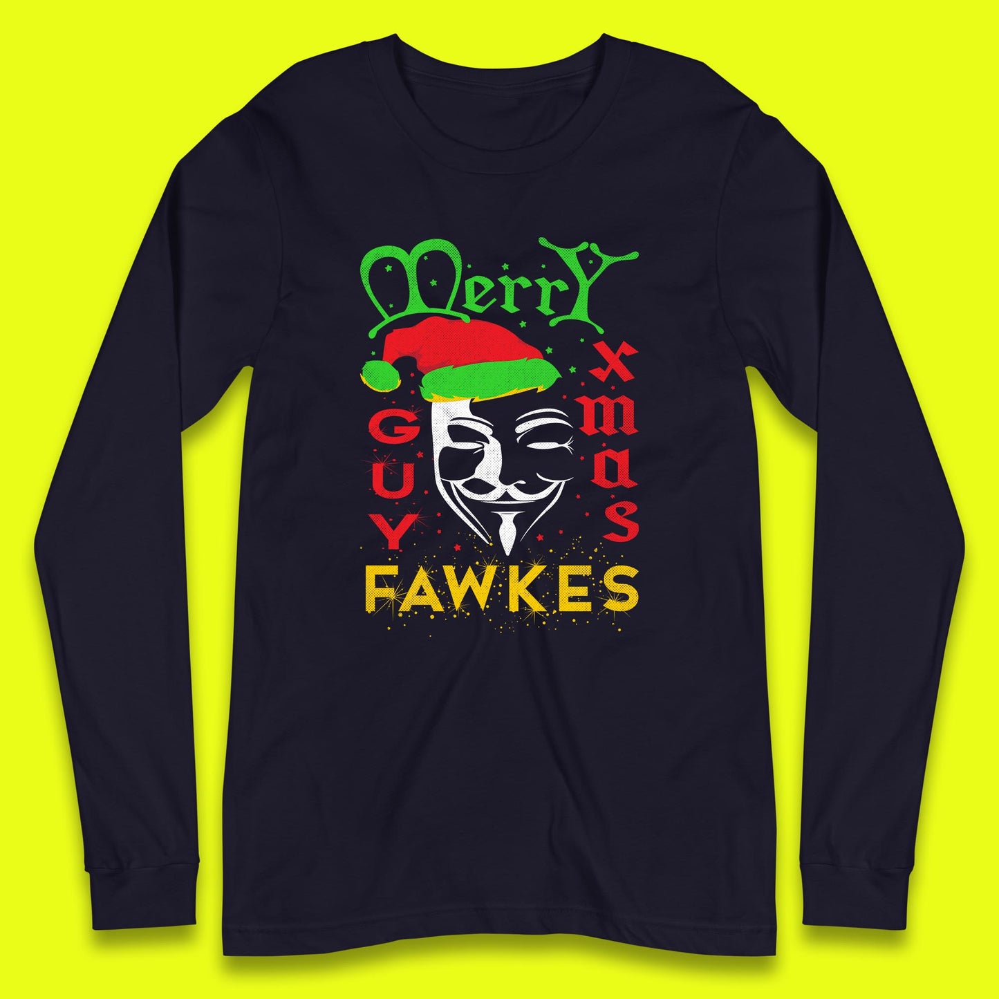 anonymous mask christmas long sleeve t shirt