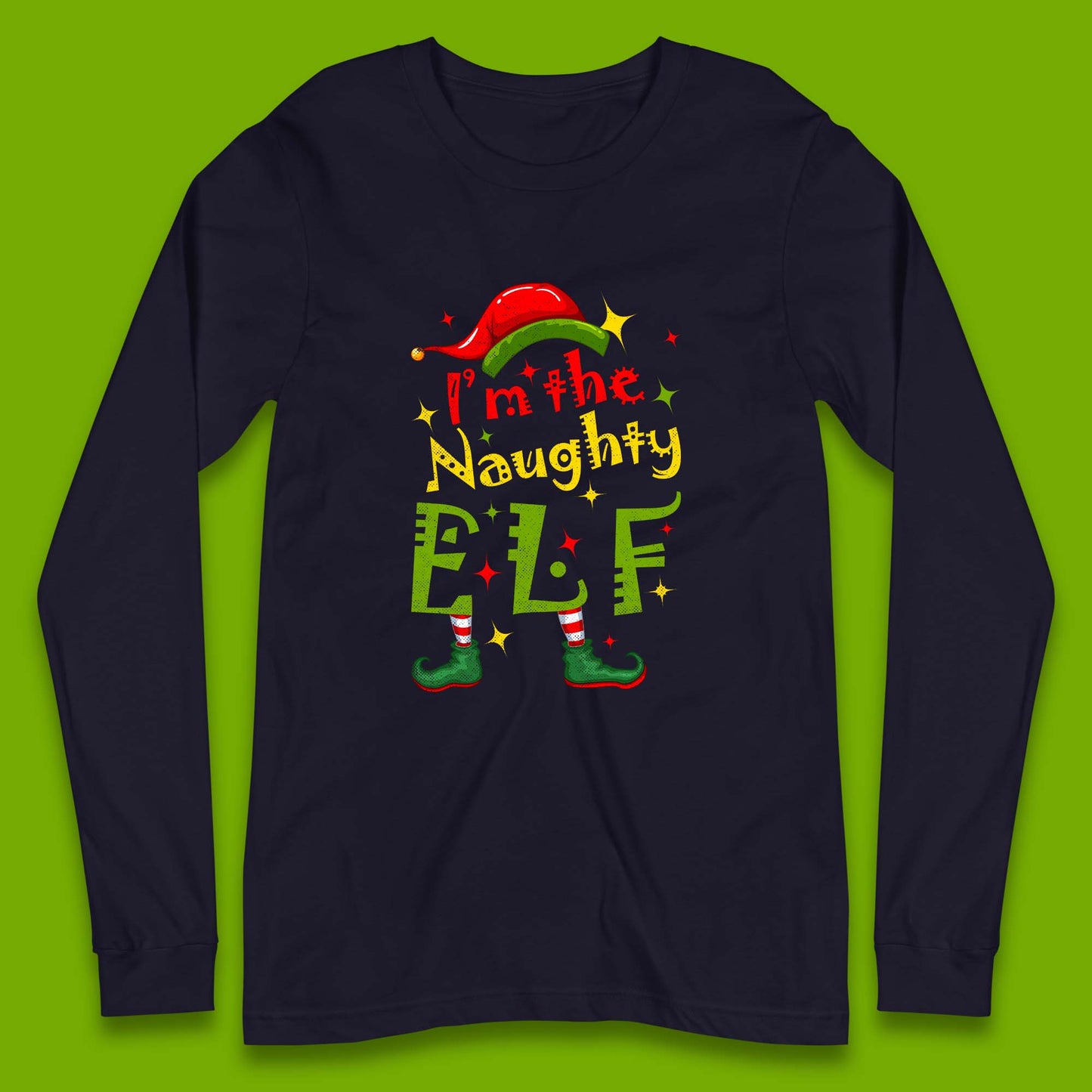 naughty elf long sleeve t shirt