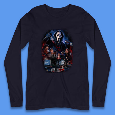 The Scream Movie Poster Ghostface Halloween Ghost Face Scream Horror Movie Character Long Sleeve T Shirt