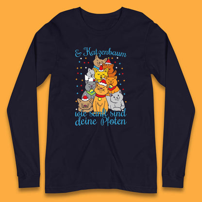 cat christmas tree long sleeve t shirt