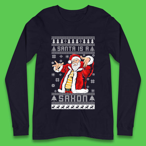 Santa is A Saxon Christmas Long Sleeve T-Shirt
