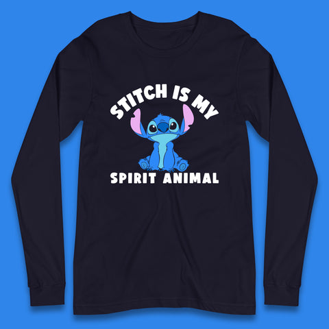 Stitch Is My Spirit Animal Disney Spirit Lilo & Stitch Cartoon Character Ohana Stitch Lover Long Sleeve T Shirt