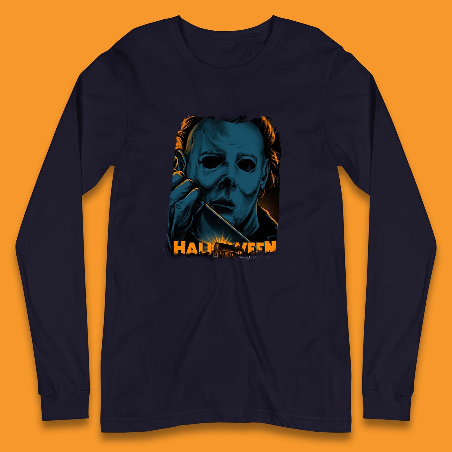 Halloween (1978) Poster Slasher Film Michael Myers Halloween Horror Thriller Movie Character Long Sleeve T Shirt